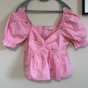 English Factory MULTI FLORAL EMBROIDERY TOP size small